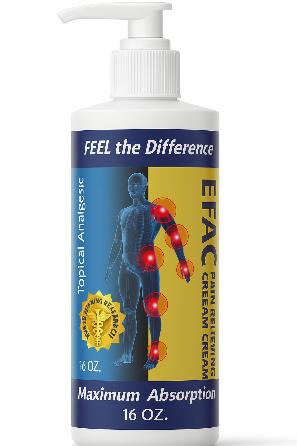 Arthritis Pain Relief Cream – EFAC® Joint Pain & Stiffness Cream for Knees, Hands & Back – 16 oz