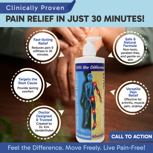 Arthritis Pain Relief Cream – EFAC® Joint Pain & Stiffness Cream for Knees, Hands & Back – 16 oz