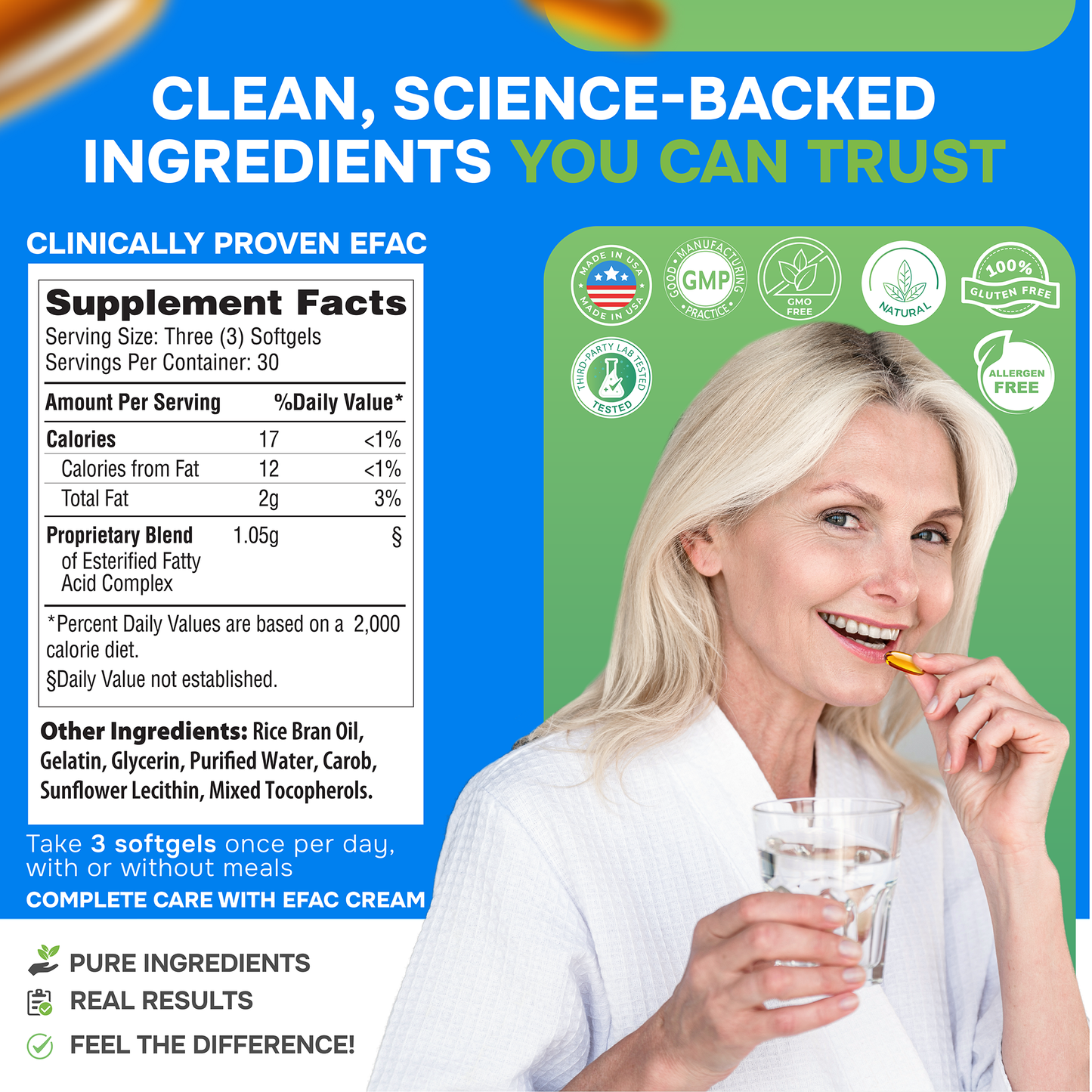 Joint Support Supplement – EFAC® Arthritis Relief, Mobility & Flexibility Support – 90 Softgels