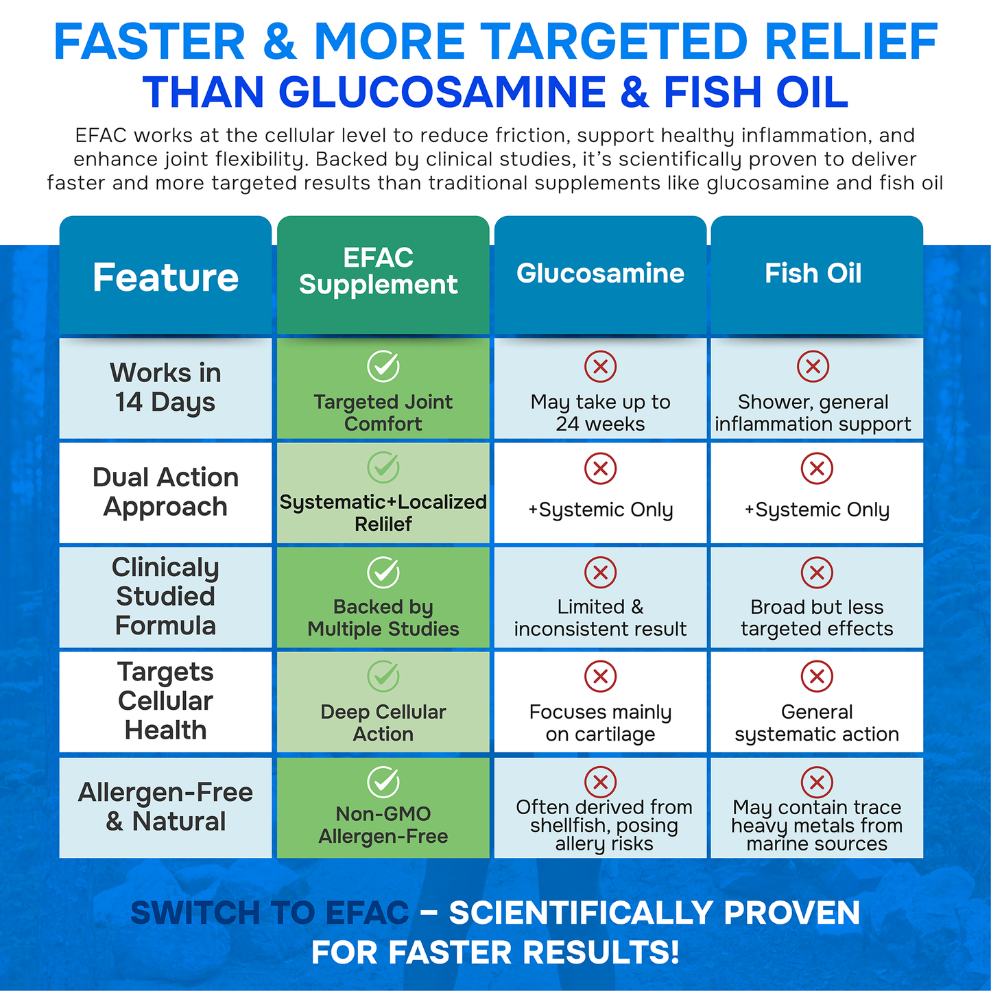 Joint Support Supplement – EFAC® Arthritis Relief, Mobility & Flexibility Support – 90 Softgels